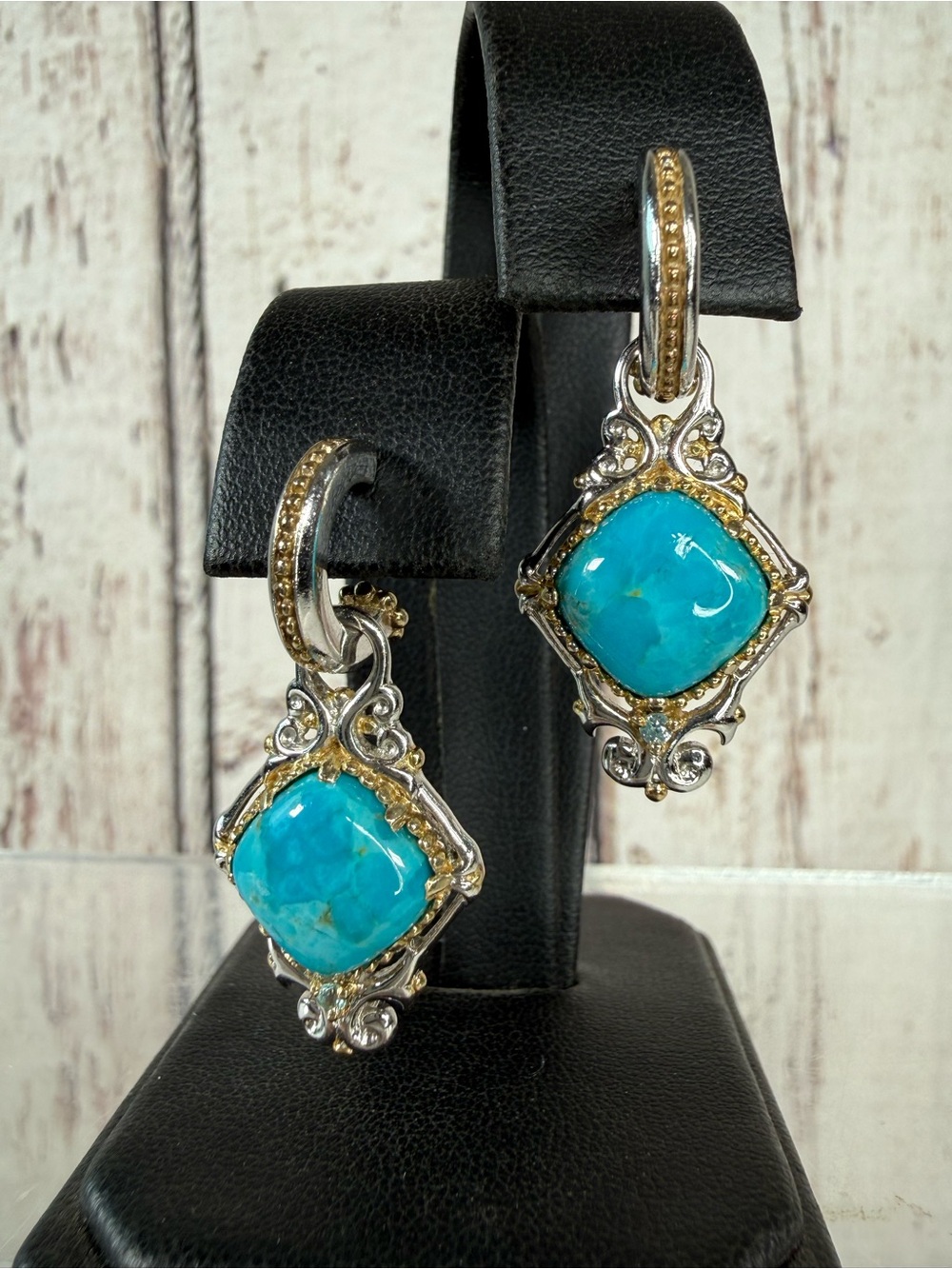Michael Valitutti Gems en Vogue Sterling 925 Silver Turquoise Dangle Earrings